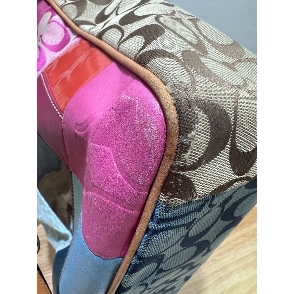COACH Multicolor Patchwork Tote Bag Two Handles Z… - image 5